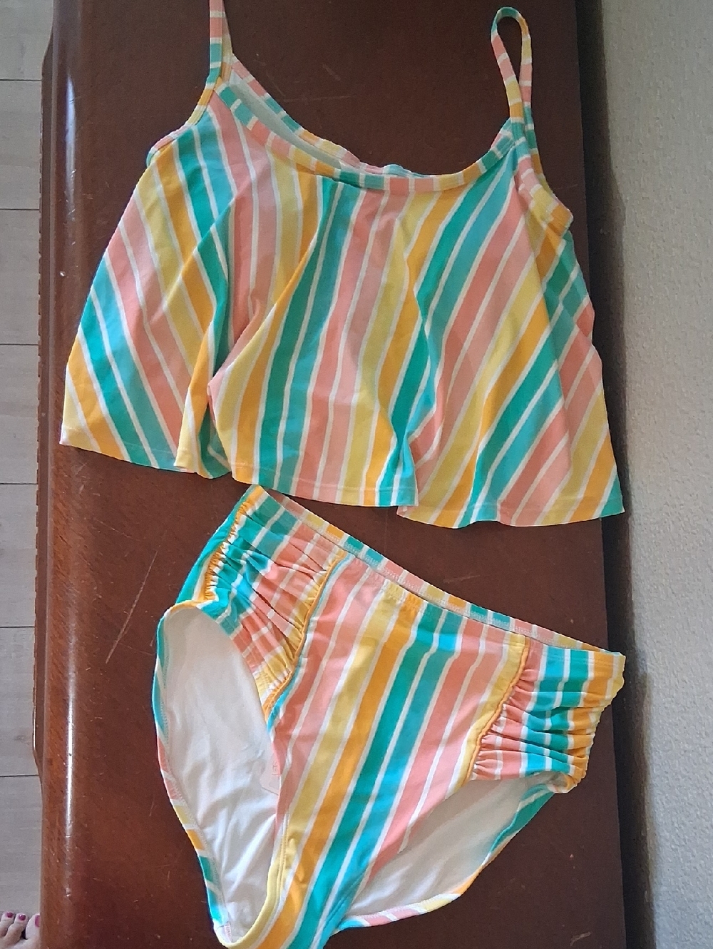 NWT Matilda Jane Pastel Striped Swim Two-Piece Set